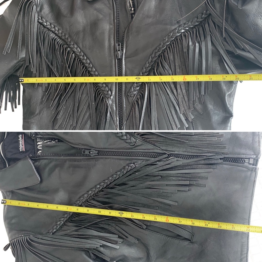 Vintage fringed leather motorcycle jacket - Picture 8 of 8